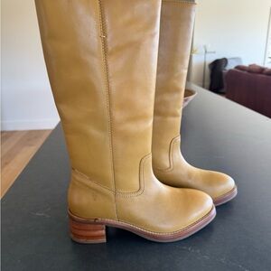 Frye Yellow Leather Heeled Boots